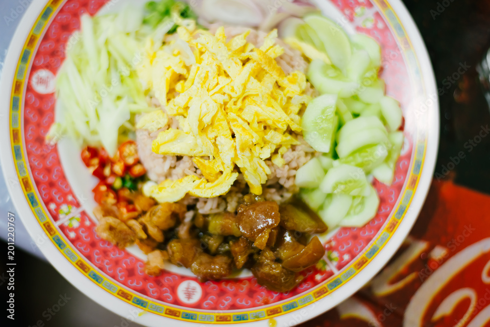 thai fried rice with shrimp paste, khao kluk kapi thai fried rice with shrimp paste, khao kluk kapi