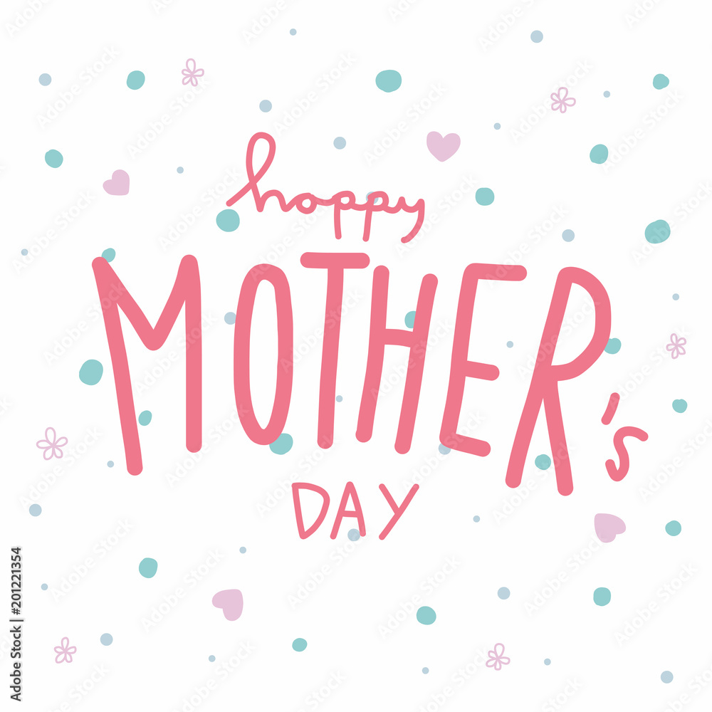 Happy Mother's Day word vector illustration pastel tone Happy Mother's Day word vector illustration pastel tone