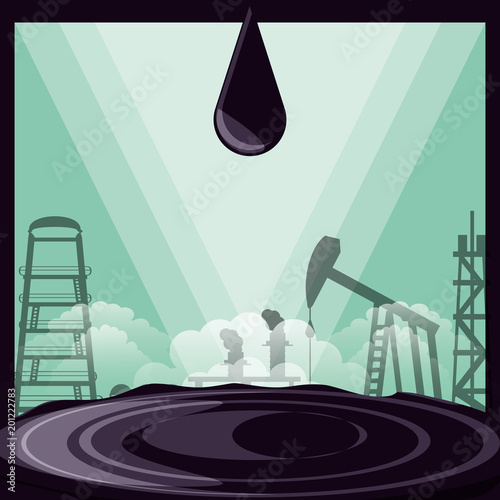 oil industry with drops vector illustration design