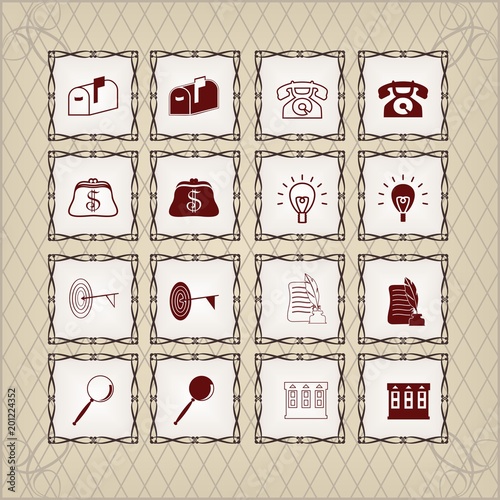 Square Icons in Vintage Style