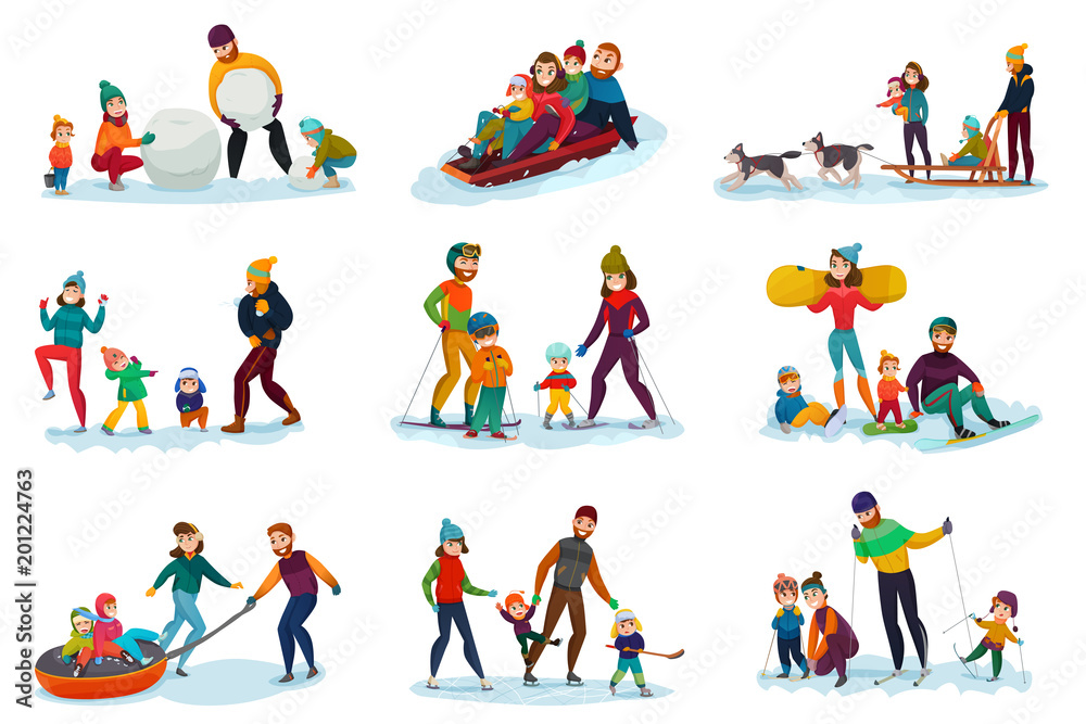 Fototapeta premium Winter Recreation Set