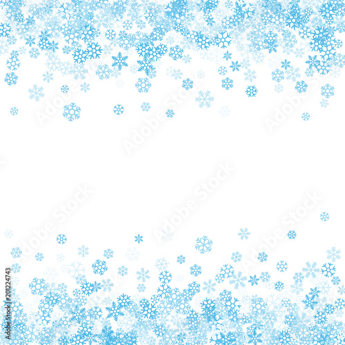 Abstract pattern of falling snowflakes