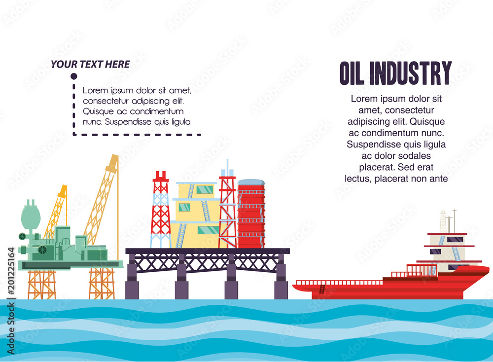 oil industry with marine platform vector illustration design