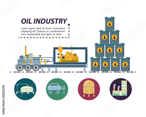 oil industry with refinery plant vector illustration design