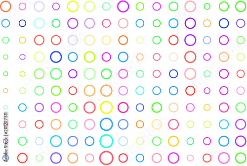Abstract colored circles, bubbles, sphere or ellipses shape pattern. Messy, backdrop, design & template.