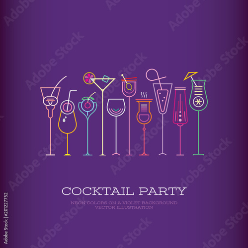 Cocktail Party vector poster design
