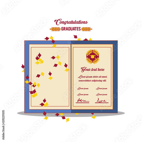 graduation card invitation icon vector illustration design