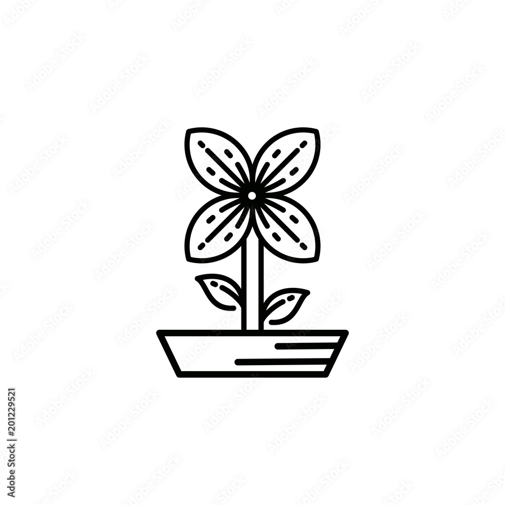 Flowers icon logo template Vector Illustration