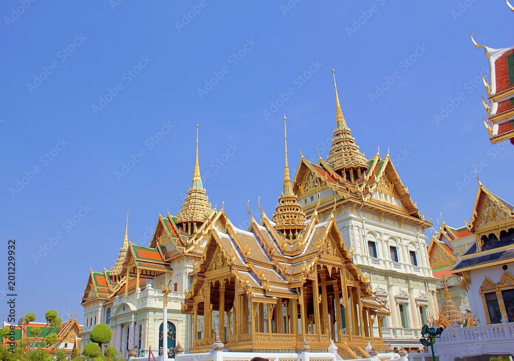Golden Palace in front of the palace in Thailand.