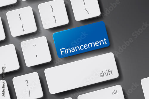 Clavier financement doigt. Financement. Button keyboard with financement text.