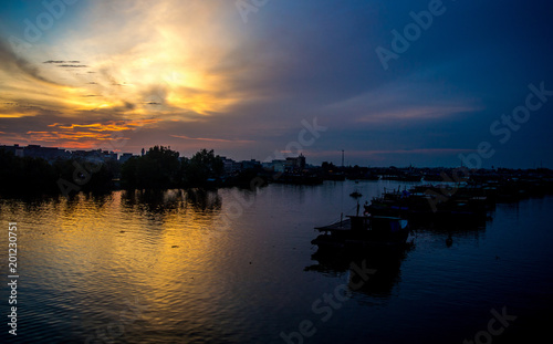 sunrise in the river