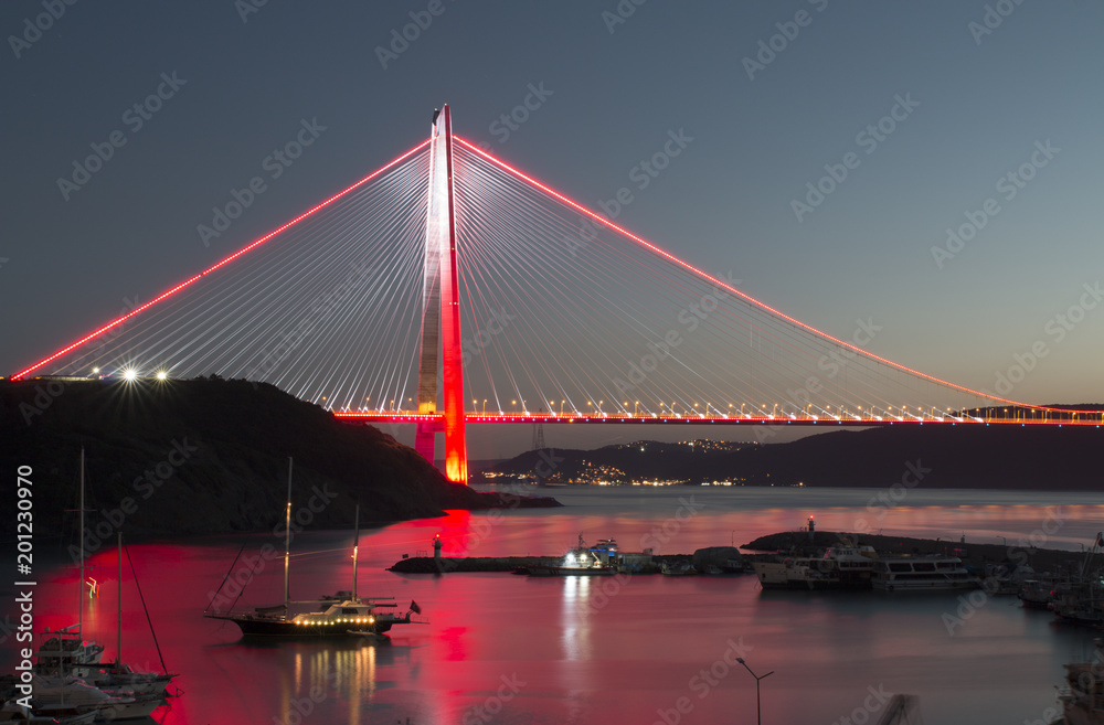 Yavuz Sultan Selim Bridge on Bosphorus, İstanbul