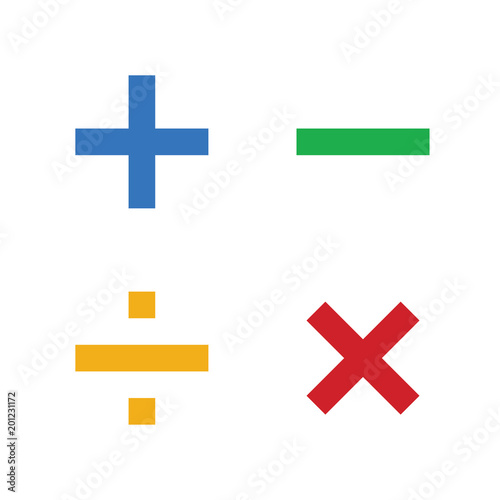 Math symbols vector and Math icons