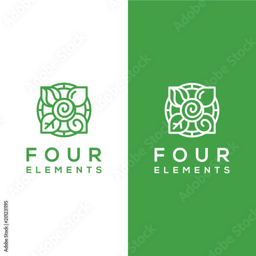 geometric vector, four elements logo template