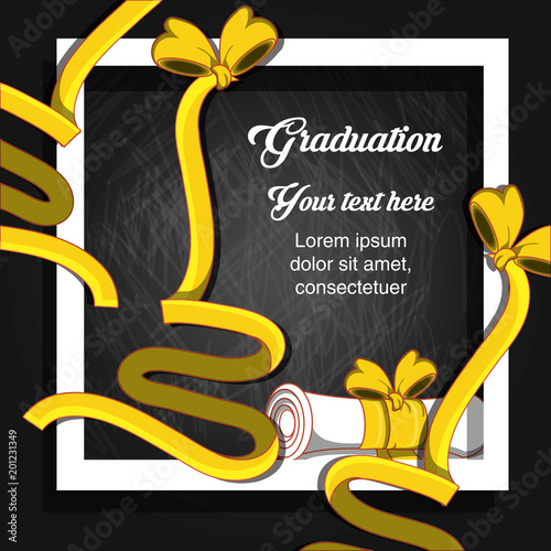 graduation card with diploma icon vector illustration design
