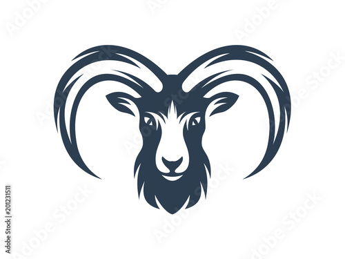 goat logo vector illustration, head goat   icon vector