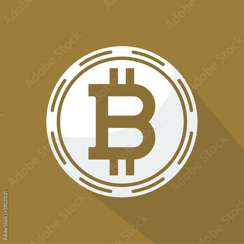 Golden bit - coin sign icon money symbol. Vector Illustration