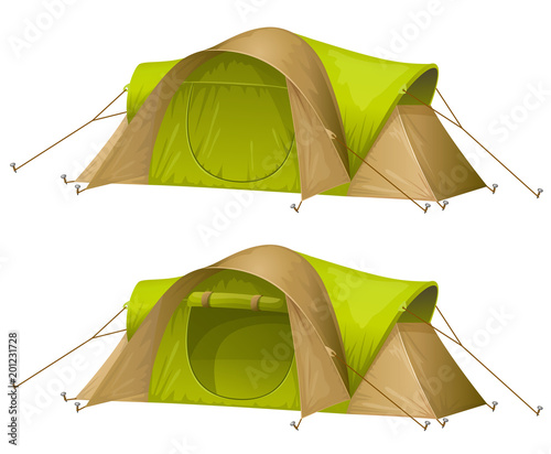 Tourist tent isolated on a white background