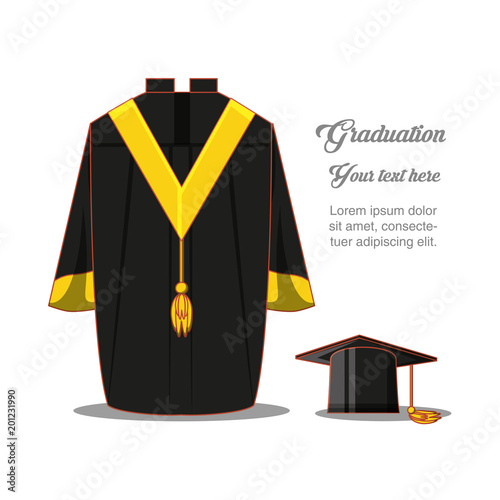 graduation card with suit uniform vector illustration design