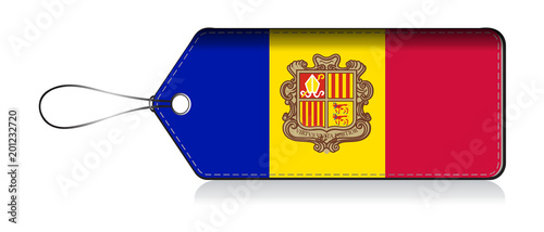 Andorran flag label, Label of prouct made in Andorra