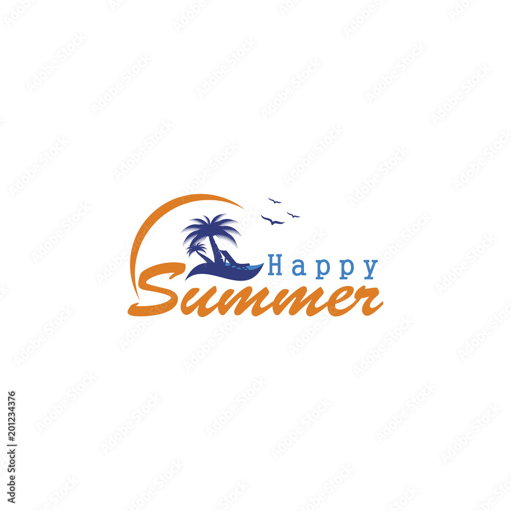 Hello Summer logo template vector illustration Hello Summer logo template vector illustration