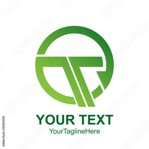 Free Download Initial letter T logo template colored green circle design for business and company identity - GFXLoad