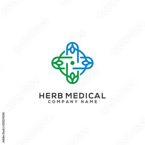 herbal medical logo template