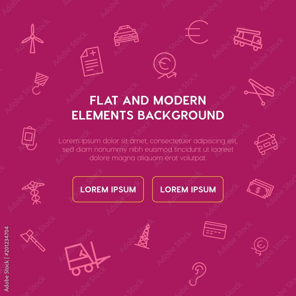 transports, industry, health, money outline vector icons and elements background concept on violet background...Multipurpose use on websites, presentations, brochures and more