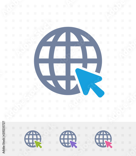 Grid Globe & Cursor - Mix Icons. A professional, pixel-perfect icon.
