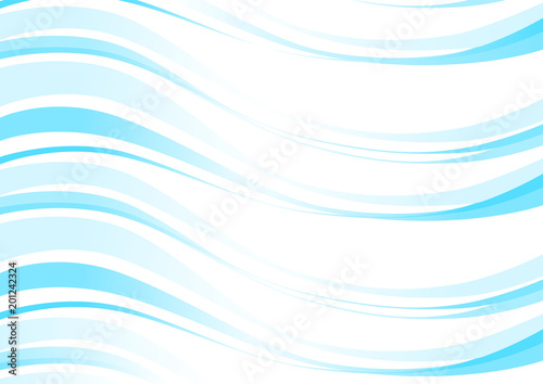 抽象的曲線の背景イラスト: 水色グラデーション