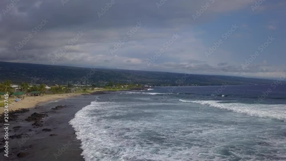 Flying over the coastline of Big Island of Hawaii, Kailua-Kona. USA Flying over the coastline of Big Island of Hawaii, Kailua-Kona. USA