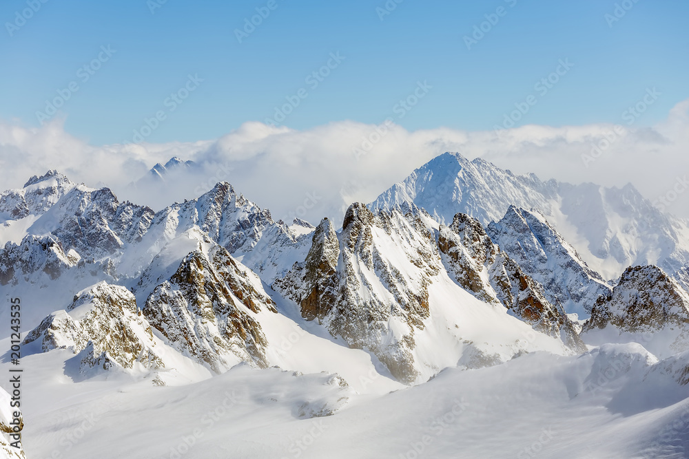 Wintertime view from Mt. Titlis in Switzerland Wintertime view from Mt. Titlis in Switzerland