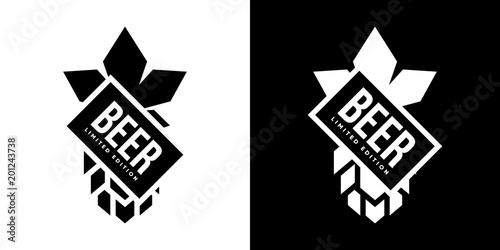 Modern craft beer drink vector isolated logo sign for bar, pub, brewery or brewhouse.