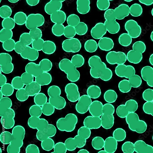 In vitro shot of dangerous bacteries through microscope