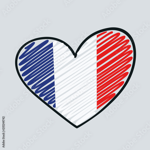 Frankreich herz scribble