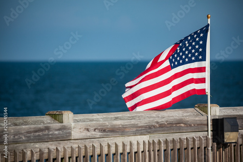 American Flag on South Carolina Pier