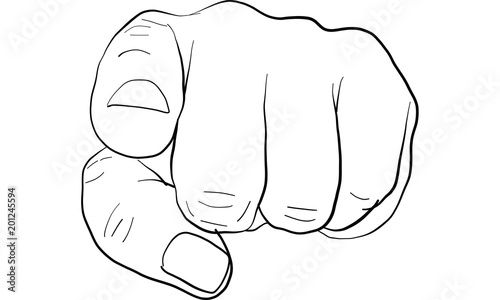 pointing finger signal, hand signal  vector