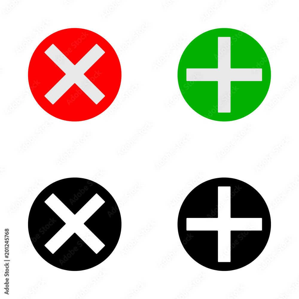 Obraz premium Plus and cross icon
