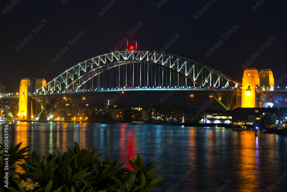 Harbour bridge in the night ,Sydney Australia