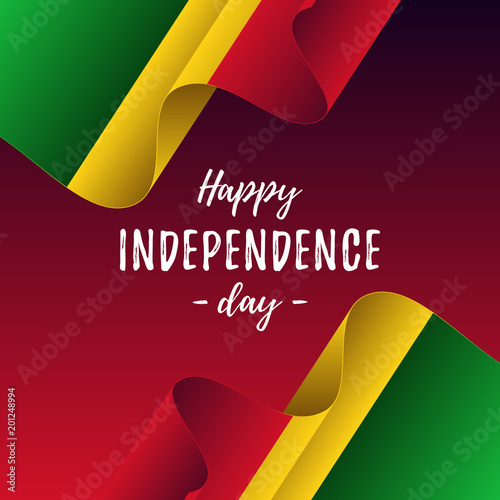 Banner or poster of Senegal independence day celebration. Senegal flag. Vector illustration.