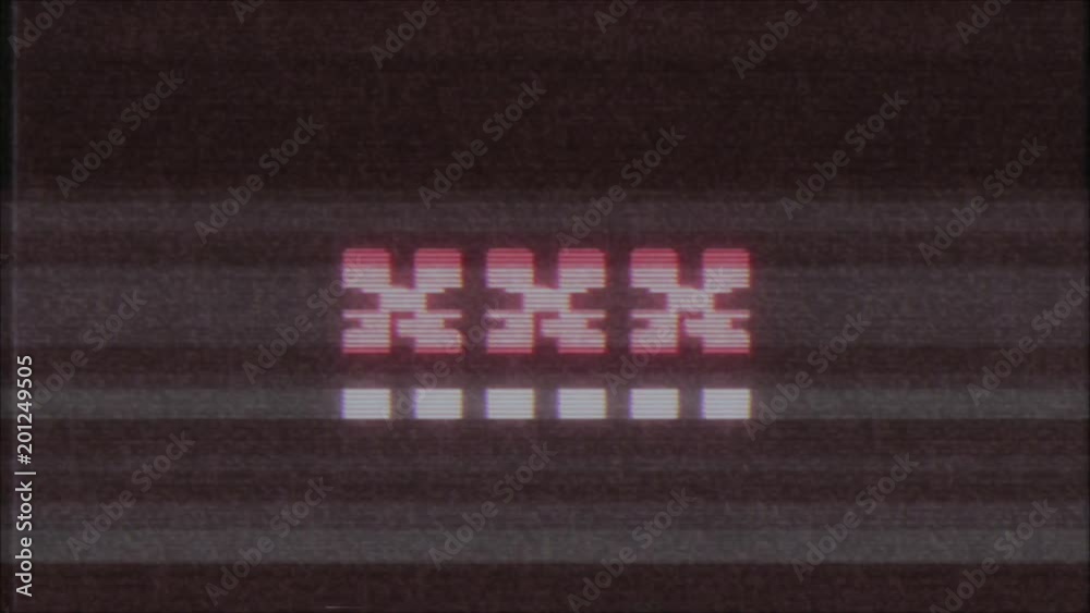 retro videogame XXX word text computer old tv glitch interference noise screen animation seamless loop New quality universal vintage motion dynamic animated background colorful joyful video m