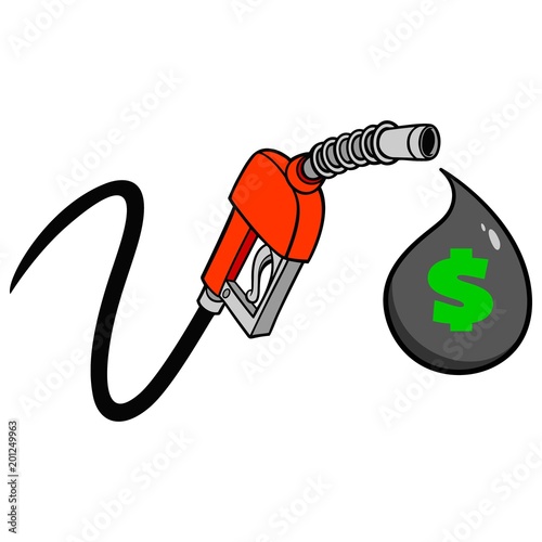 Gas Pump Price Drop - A vector cartoon illustration of a gas pump concept.