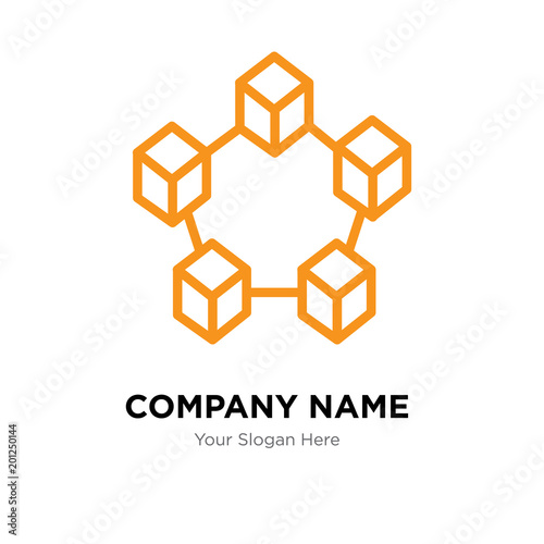 Data interconnected company logo design template