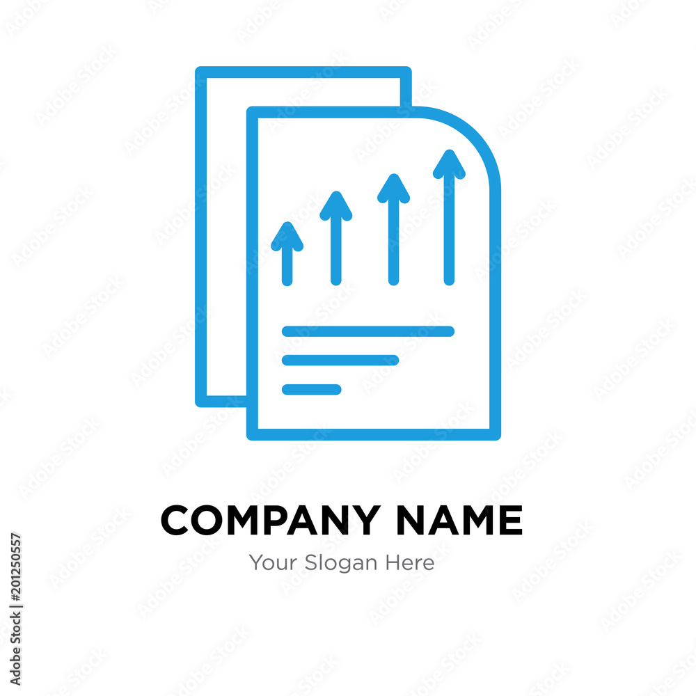 Bars chart page company logo design template Bars chart page company logo design template