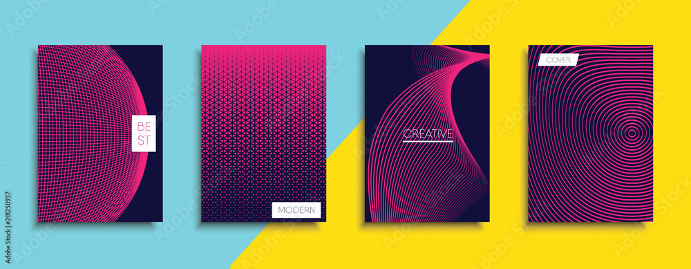 Vector cover designs. Future Poster template. Smartphone modern background set.