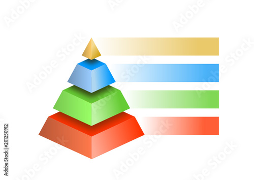 Piramide om structuur aan te geven, bedoeld voor infographics of presentaties