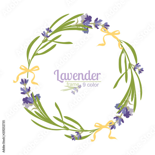 Violet Lavender beautiful floral frames template in watercolor style isolated on white background for decorative design, wedding card, invitation, travel flayer