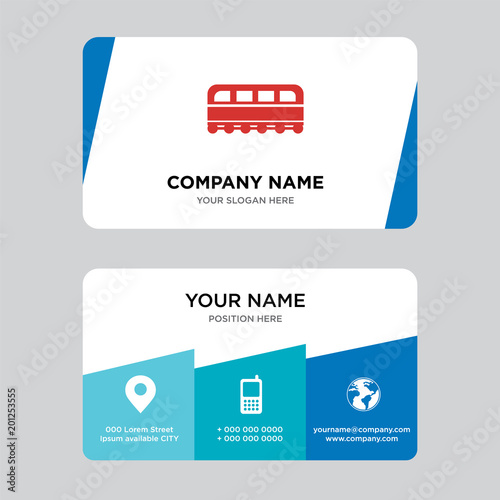 Train front business card design template