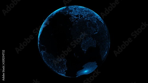 Earthbackground. You can use it for a technology, stage, communication or social media background. Seamless loop.	 photo