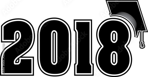 Black Class of 2018 with graduation cap